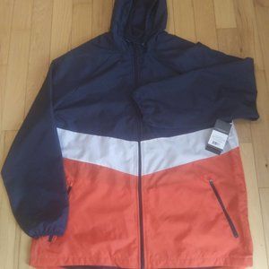 NEW Russell Hooded windbreaker Red, White & blue